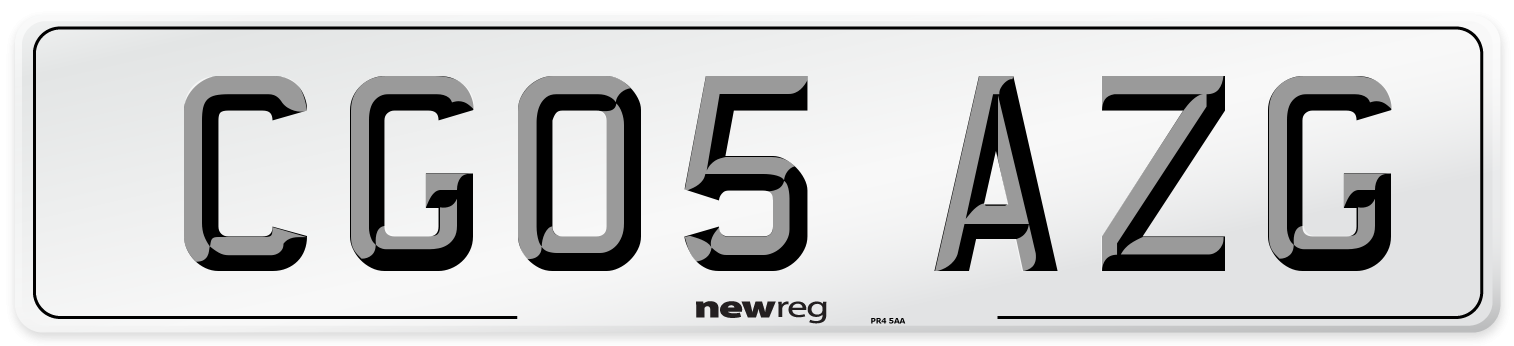 CG05 AZG Number Plate from New Reg